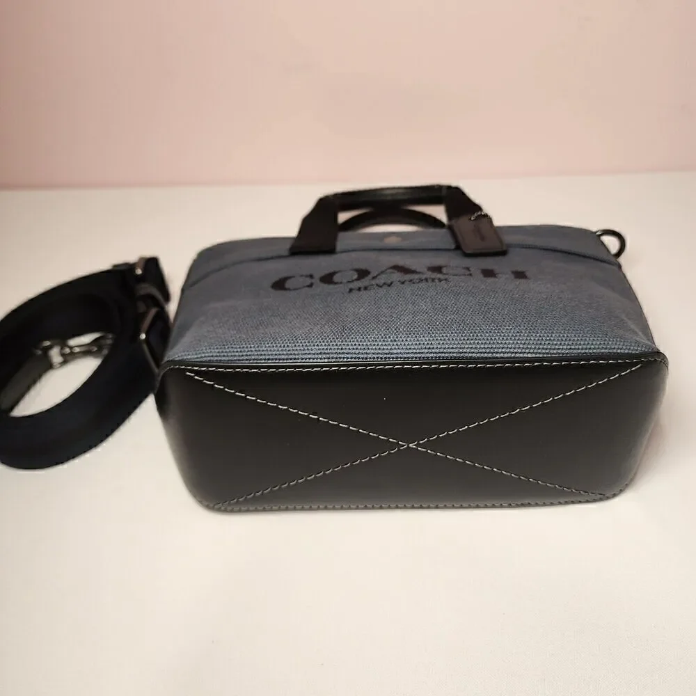 NWT Coach CU299 MEN'S Tote 20 In Colorblock QB Denim Midnight Navy